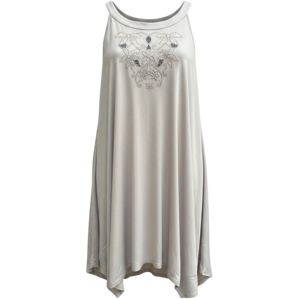Torrid Super Soft Grey Sleeveless Embroidered Sharkbite Dress Plus Size 3 3X NEW